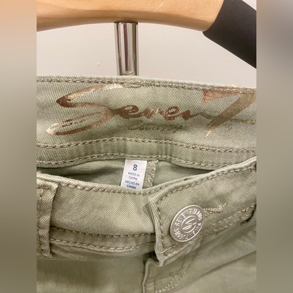 Seven7 Women's Starlette Cropped Jeans - Sage - Picture 2 of 6